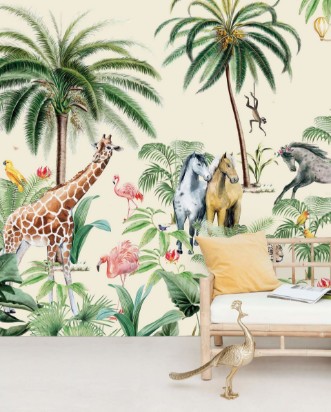 Picture of Jungle Horse Wallpaper Mural 4m *2.80 - Mur-Basic-Junglehorse-4*2.80