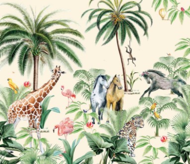 Picture of Jungle Horse Wallpaper Mural 4m *2.80 - Mur-Basic-Junglehorse-4*2.80