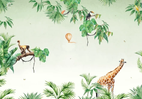 Picture of Monkey Jungle Wallpaper Mural 4mx2.80 - MUR-MonkeyJun-Basic-4*2.80