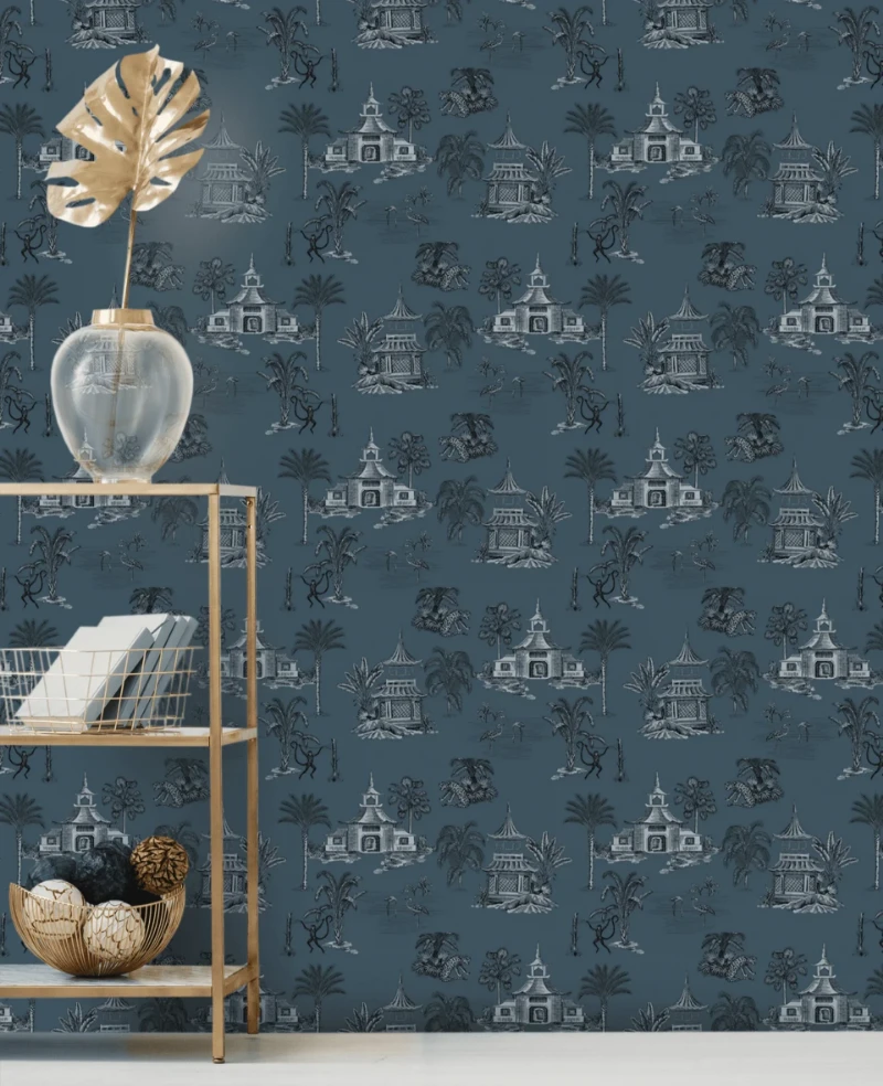 Bild på Oriental Teahouse Blues Blue - MUR-BASIC-Orteabluesblue4