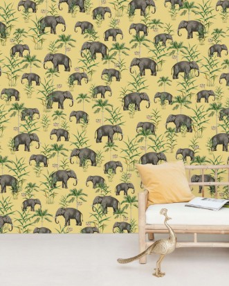 Bild på Oscar the Elephant Yellow Mural - Mur-Basic-OscYel-4*2.80