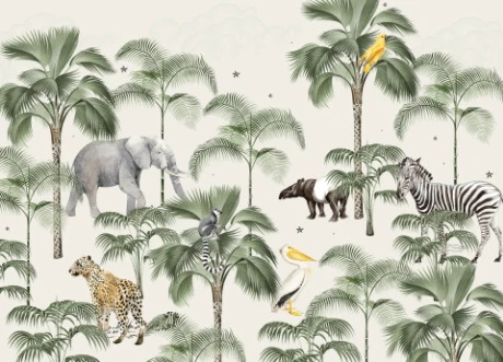 Picture of Palm Wildlife Mural - MUR-BASIC-Palmwildlife4