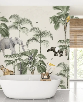 Picture of Palm Wildlife Mural - MUR-BASIC-Palmwildlife4