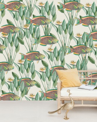 Bild på Parrot Fish Wallpaper Mural 4mx2.80 - MUR-ParFish-Basic-4*2.80