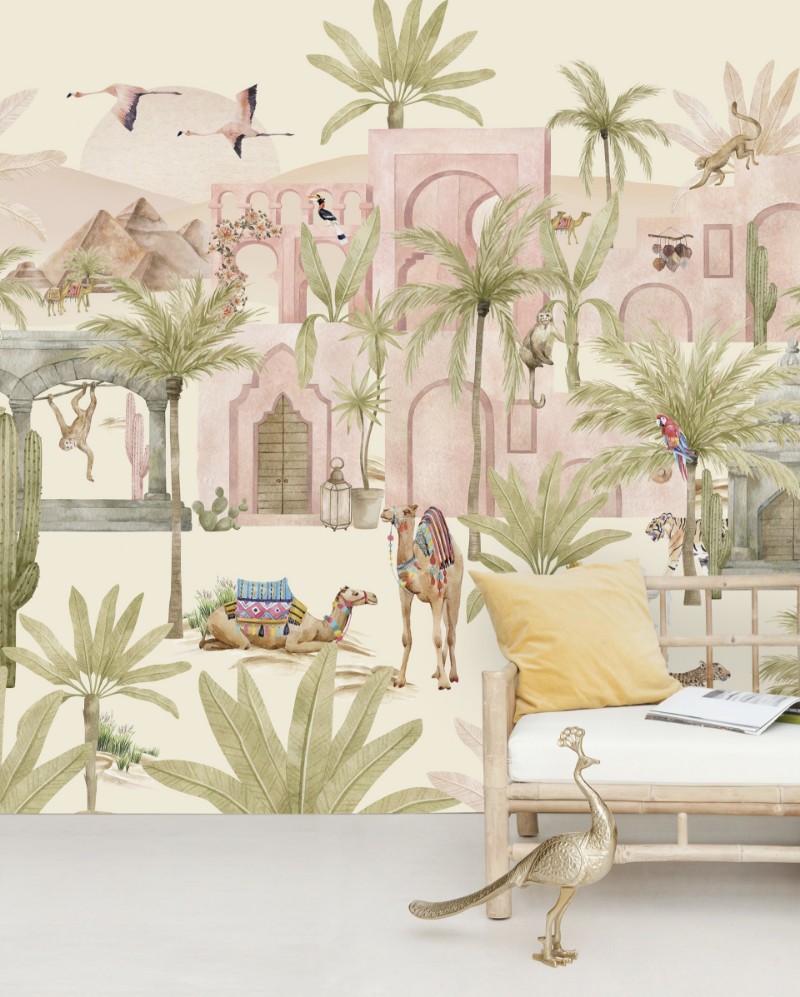 Picture of Pink oasis Mural  - Mur-Basic-Pink-Oasis-4*2.80