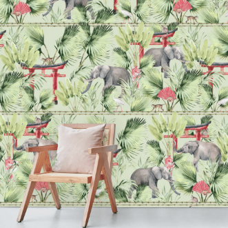 Picture of Ritual Elephant Mural - Mur-Basic-RitEle-4*2.80