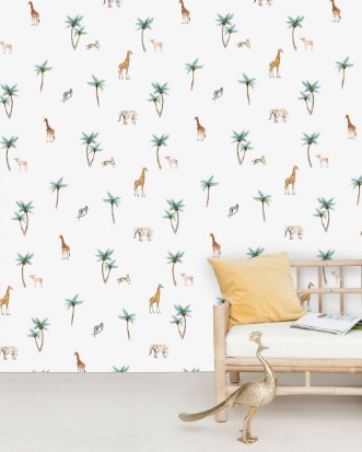 Bild på Savannah Palm Tree Wallpaper Mural 4mx2.80 - MUR-Savannah-Basic-4*2.80