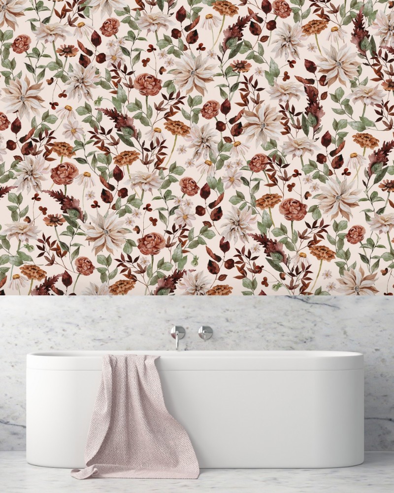 Bild på Vintage bouquet Mural  - Mur-Basic-Vintage-Bouquet-4*2.80