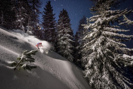 Picture of Night powder turns with Adrien Coirier