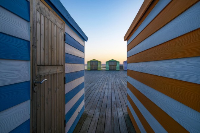 Afbeeldingen van Beach huts on the pier