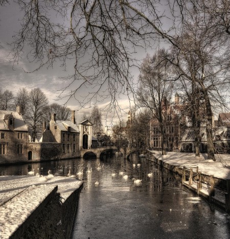 Picture of Bruges in Christmas dress