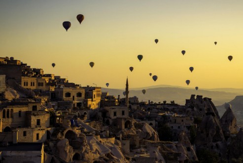 Afbeeldingen van Sunrise over Cappadocia