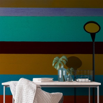 Picture of Lamp and striped wall