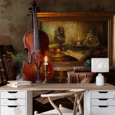 Bild på Still life with violin and painting