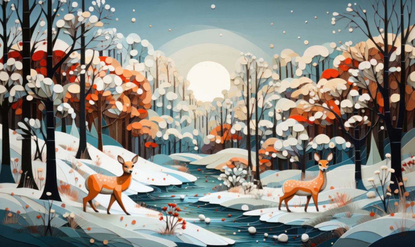 Picture of Winter Forest Deer