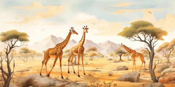 Afbeeldingen van Savanna Giraffes