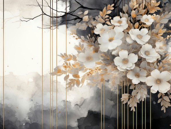 Contrasting Flowers photowallpaper Wallpassion