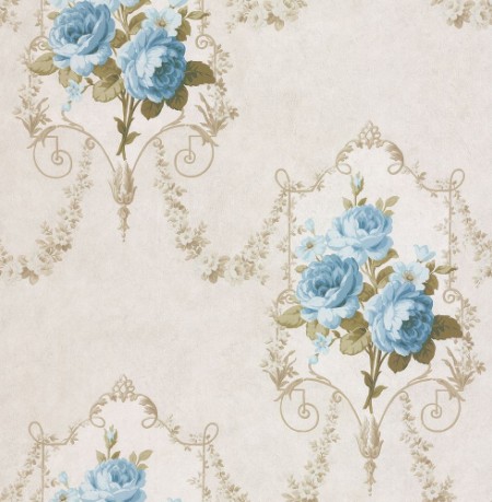 Picture of Beige & Blue Floral - DE41437