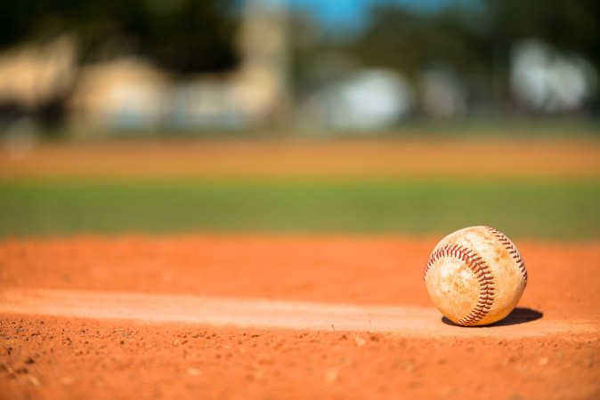 Picture of Baseball on Pitchers Mound