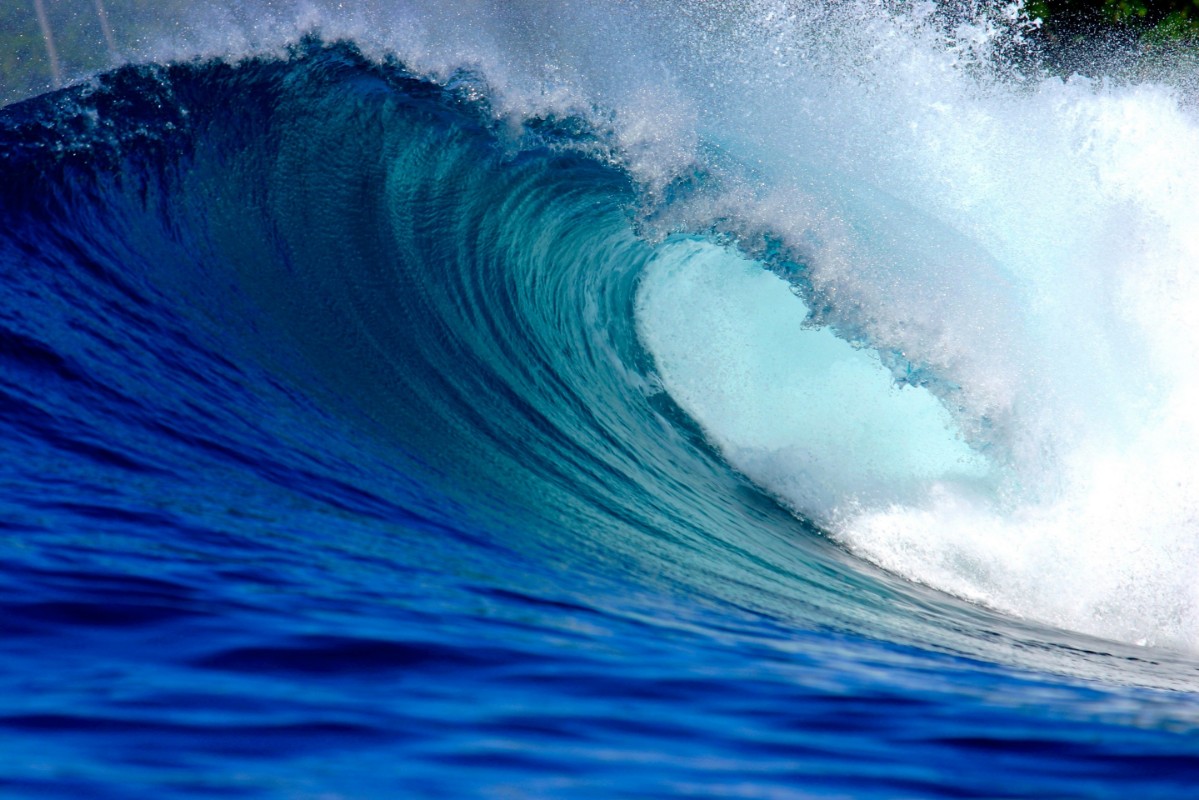 Afbeeldingen van Blue ocean surfing wave