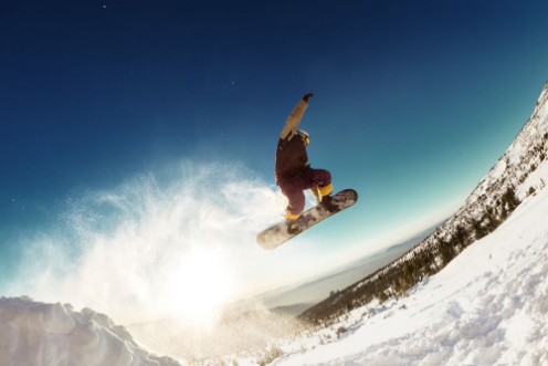 Afbeeldingen van Jumping Snowboarder