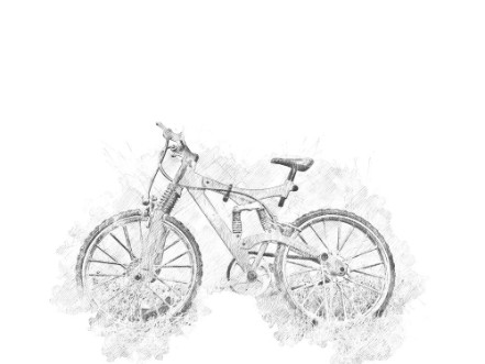 Afbeeldingen van Abstract bicycle on watercolor background