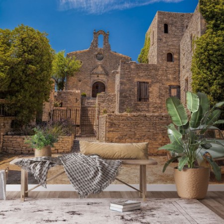 Picture of Car Against Church in the Luberon, Provence, France