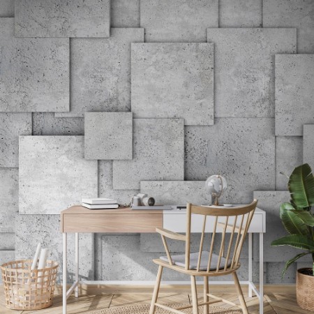Afbeeldingen van Concrete 3D Cube Wall