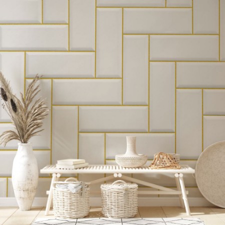 Bild på White Ceramic Brick Tile