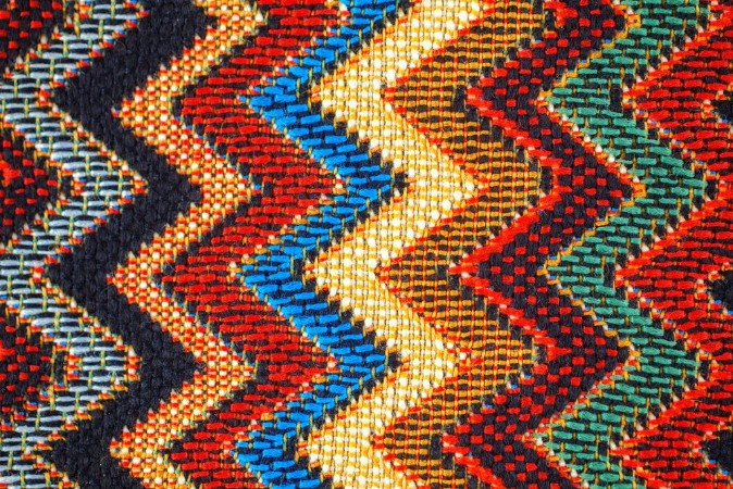 Picture of Texture of Fabric with Traditional Mexican Pattern