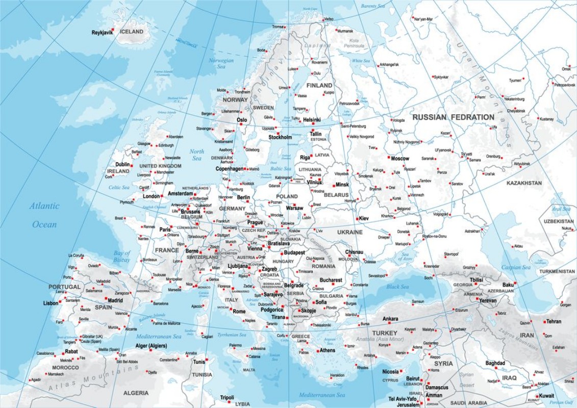 Picture of Europe - Physical Map
