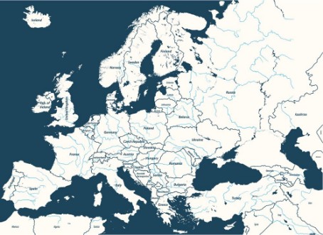 Afbeeldingen van Europe River Map