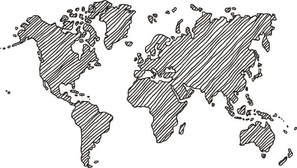 Afbeeldingen van Freehand World Map Sketch