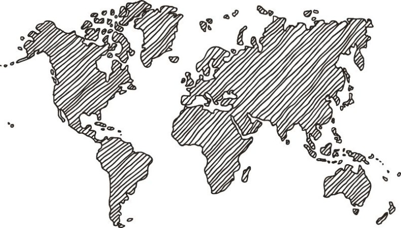 Bild på Freehand World Map Sketch