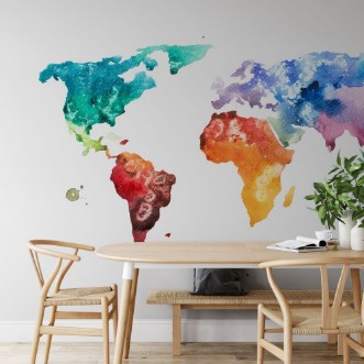 Afbeeldingen van Watercolor World Map