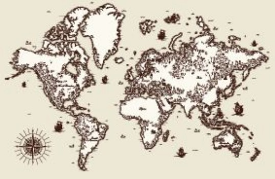 Bild på Old World Map Physical