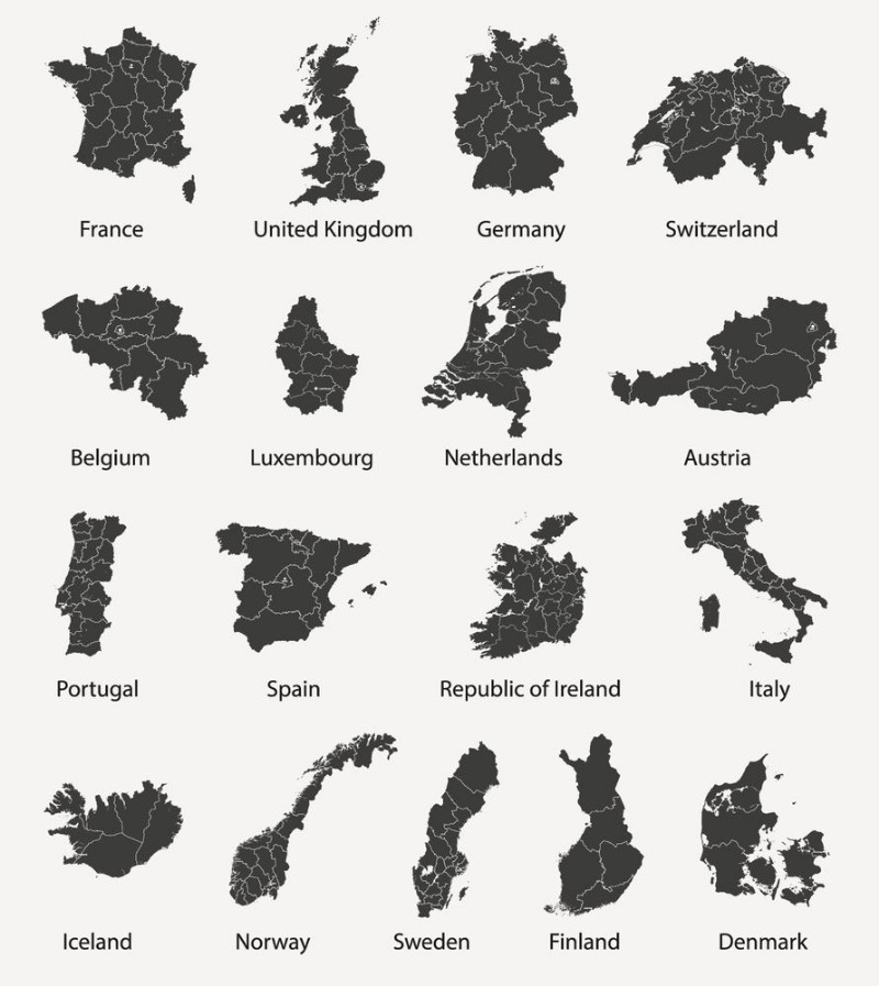 Afbeeldingen van Maps of European Countries