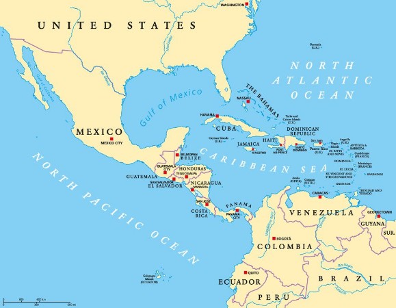 Picture of Central America Political map