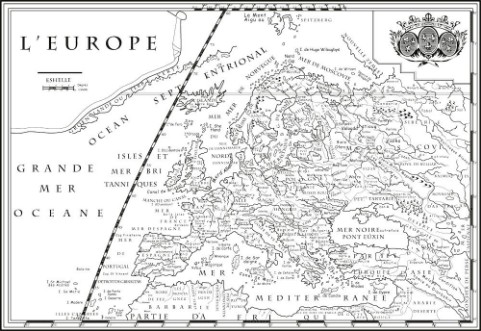 Old European map photowallpaper Scandiwall
