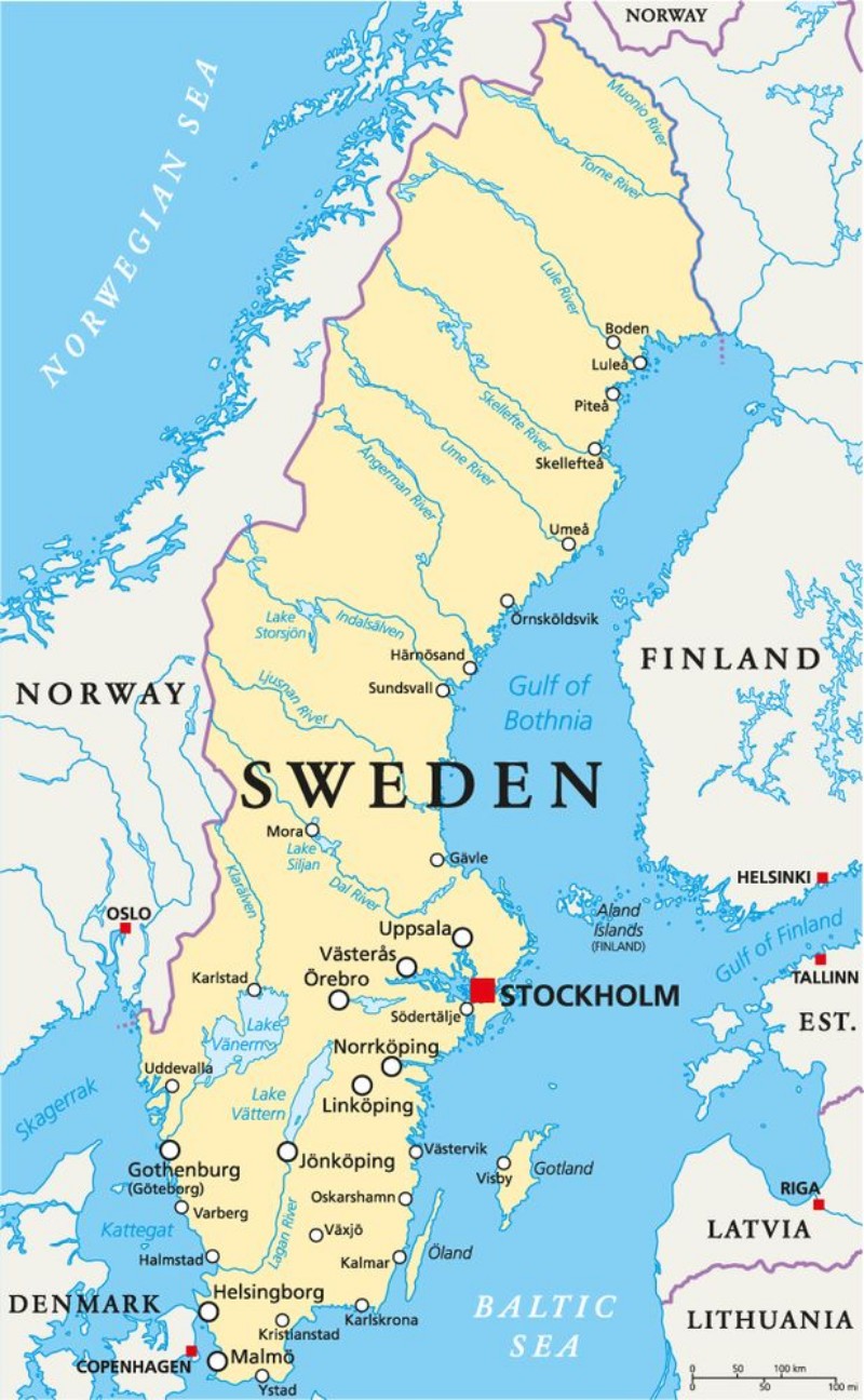 Picture of Sweden Political Map