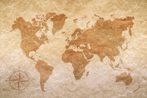 Bild på Vintage Paper World Map