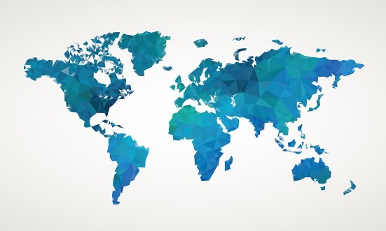 Afbeeldingen van World map in Blue