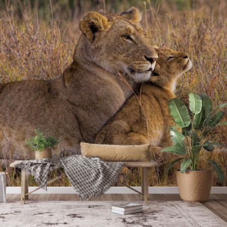 Bild på Baby Lion with Mother