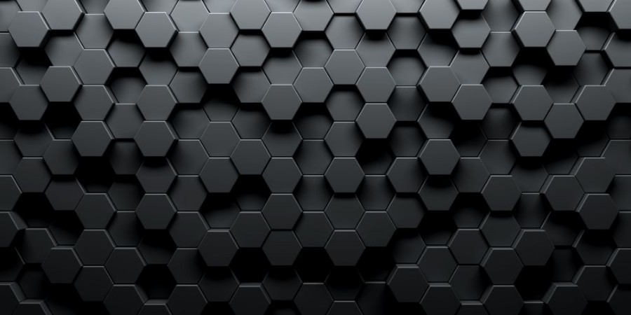 Dark Hexagons photowallpaper Scandiwall