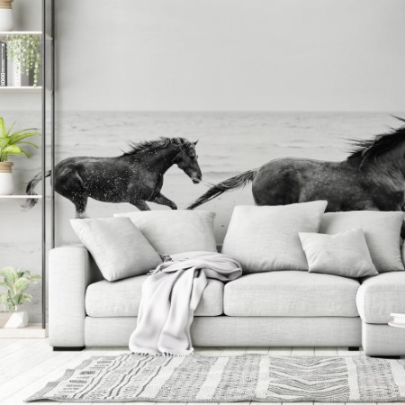 Picture of Horses Galopading on the Seashore