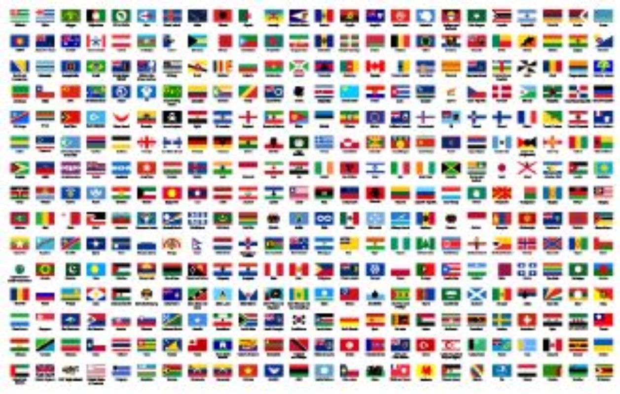 Wall mural All National Flags of the World with Names from Wallmural ...