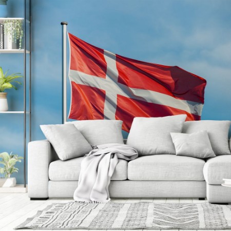 Picture of Danish Flag waving in the wind