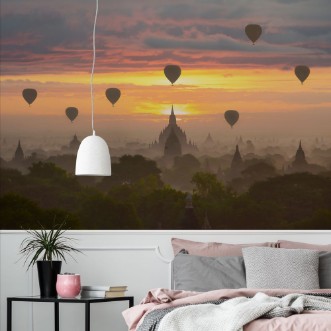 Afbeeldingen van Bagan, Balloons Flying Over Ancient Temples