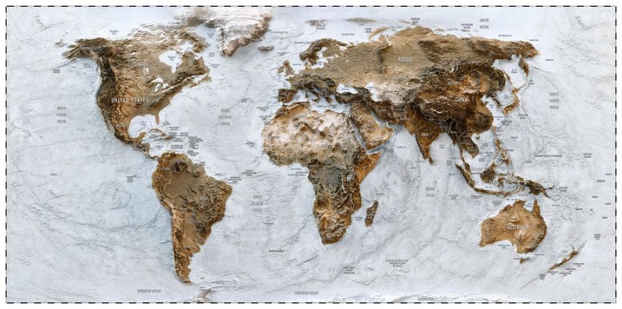 3D World map of the Earth photowallpaper Scandiwall