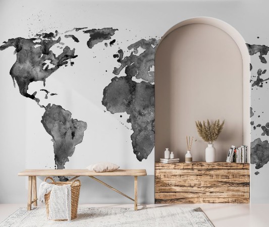 Afbeeldingen van Watercolor World Map